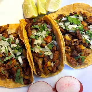 NEW!! Al Pastor Tacos w HANDMADE corn tortilla (3) 