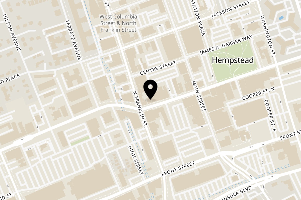 Map showing the location of Homemade Taqueria Hempstead on 243 Fulton Ave in Hempstead