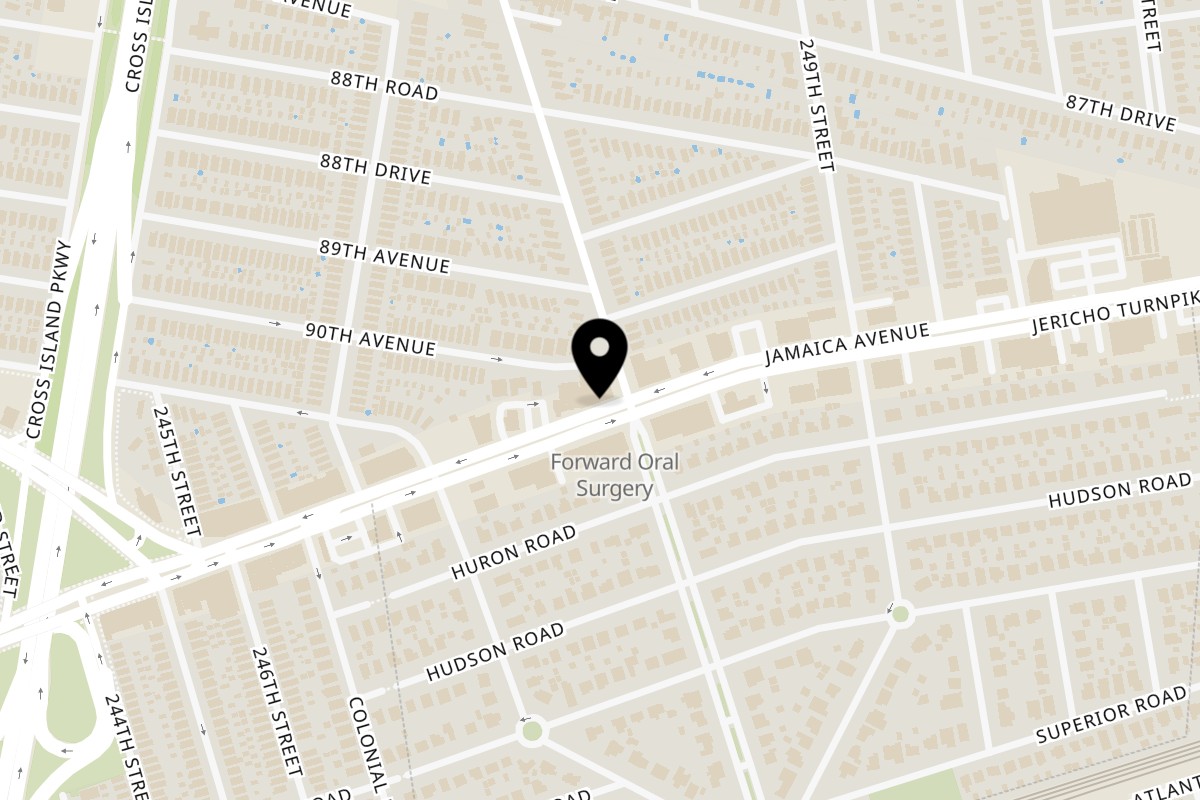 Map showing the location of Homemade Taqueria Bellerose on 247-73 Jericho Turnpike in Bellerose