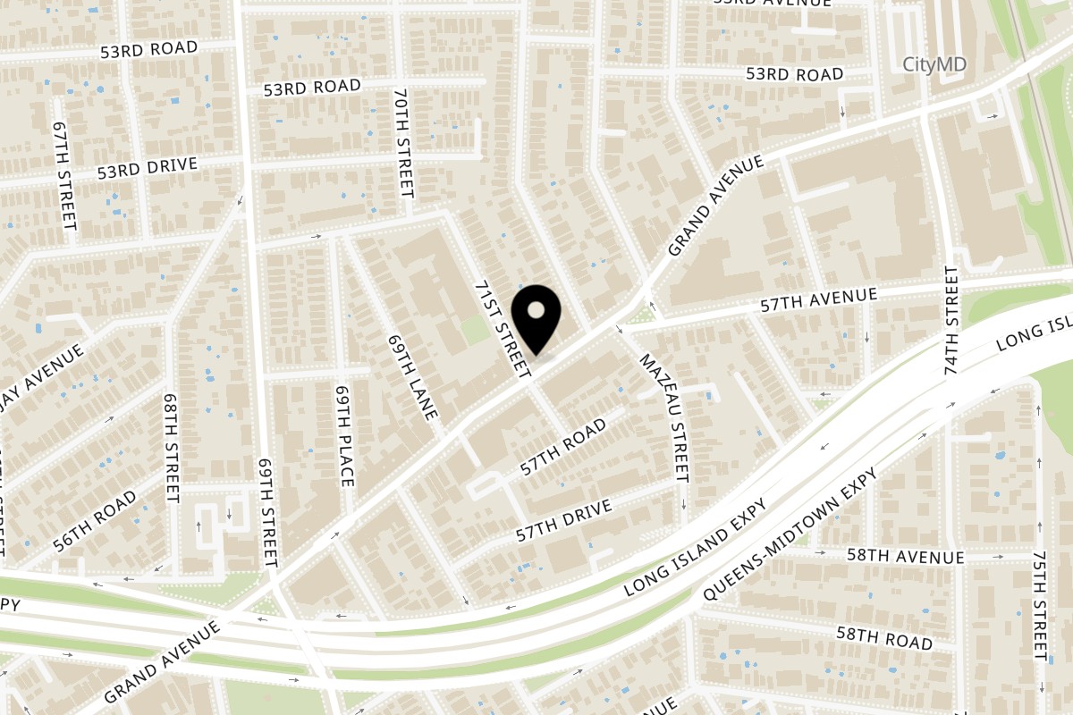 Map showing the location of Homemade Taqueria Maspeth on 71-03 Grand Ave in Maspeth