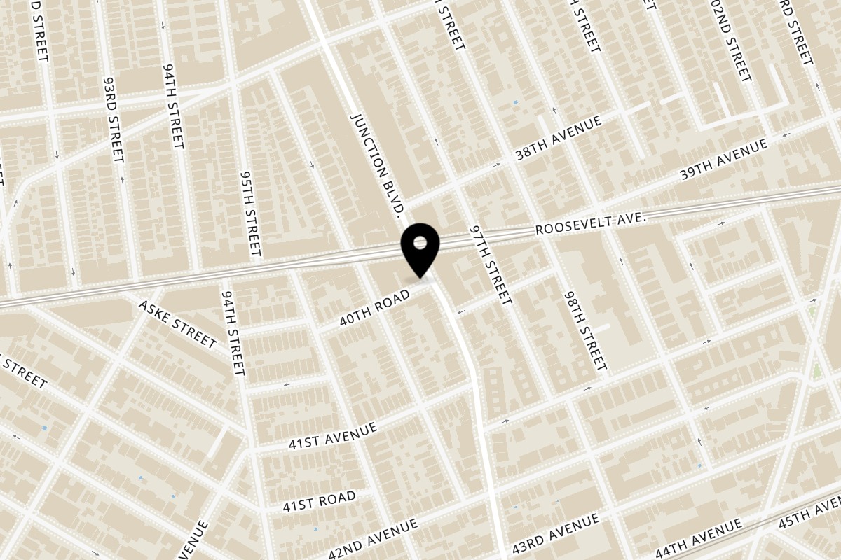 Map showing the location of Homemade Taqueria Junction on 40-10 Junction Blvd in Corona