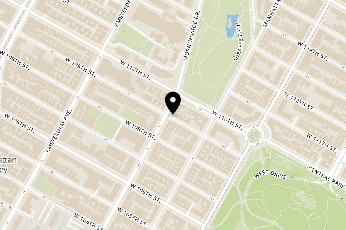 Map showing the location of Homemade Taqueria Columbus on 999 Columbus Ave in New York